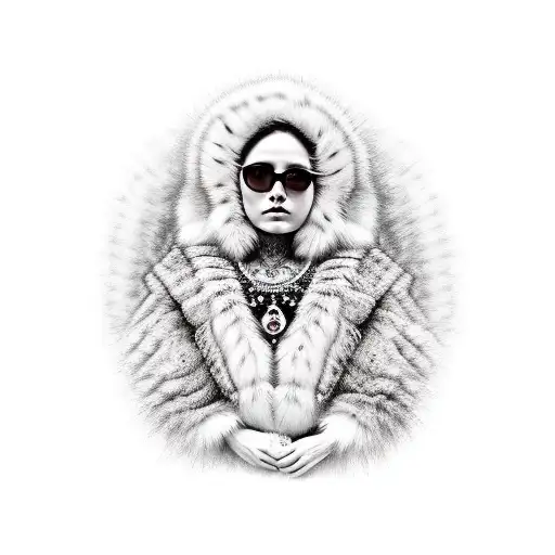 Beautiful Maiden In Fur Cloak