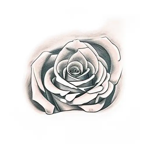 Hourglass With Rose Going Through Middle And A Skull Beried In Sand