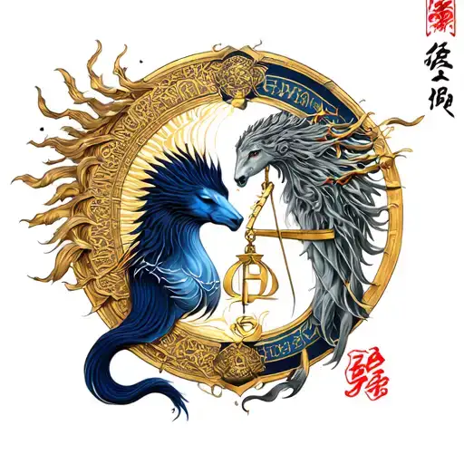 Chinese Zodiac Virgo And Libra Sign Intertwined