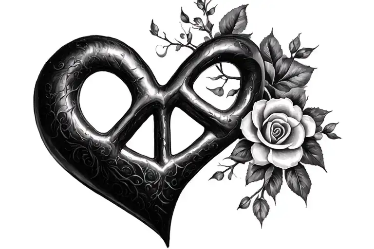 Peace And Heart Symbol Interconnected