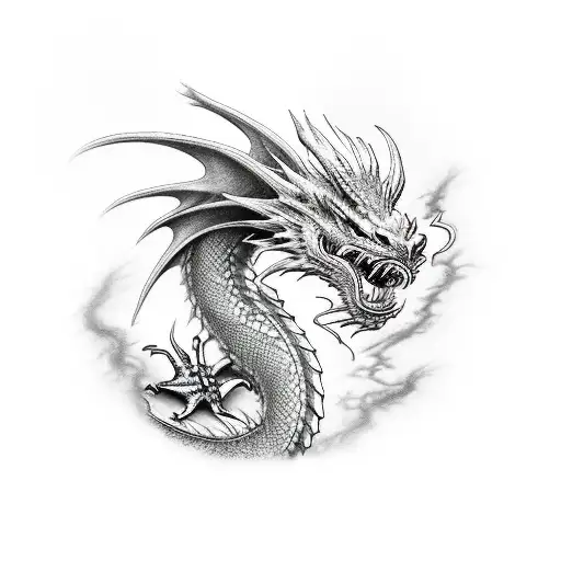 Dragon Anime Style With Litle Dragon