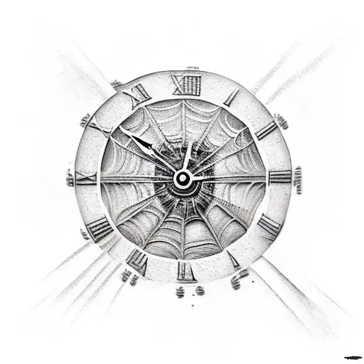 Right Side Clock Left Spider Webs