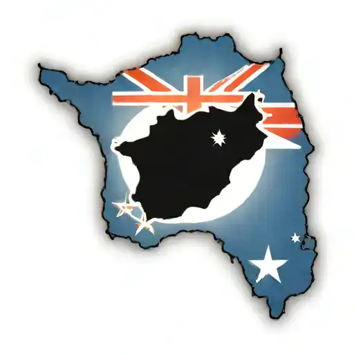 New Zealand Islands With New Zaland Flag Superimposed