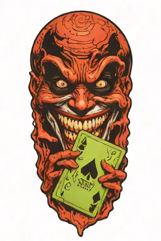 Joker Holding Card That Says 90Th Haha Half Melting