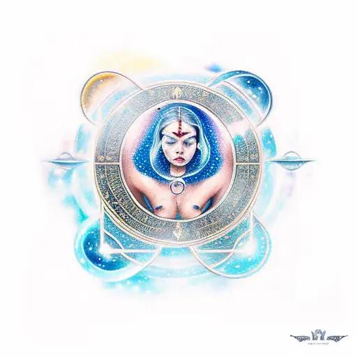 Libra Zodiac Sign With Woman In Galaxy