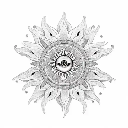 Mandala Crown Chakra With Sun In The Centre