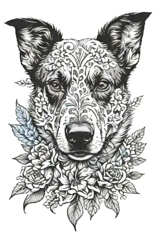 Blue Heeler Floral Patterns