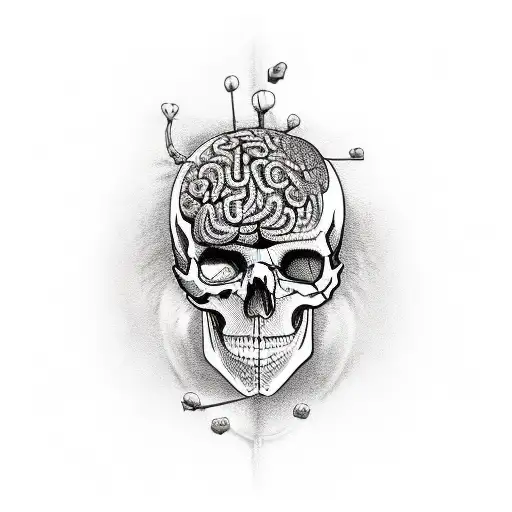 Half Skull With Brain & Heart