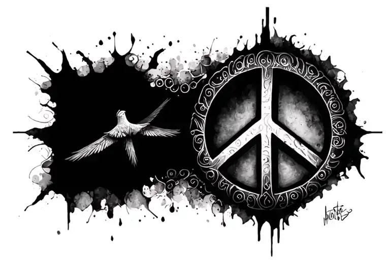 Peace Andbgeart Symbol Integrated