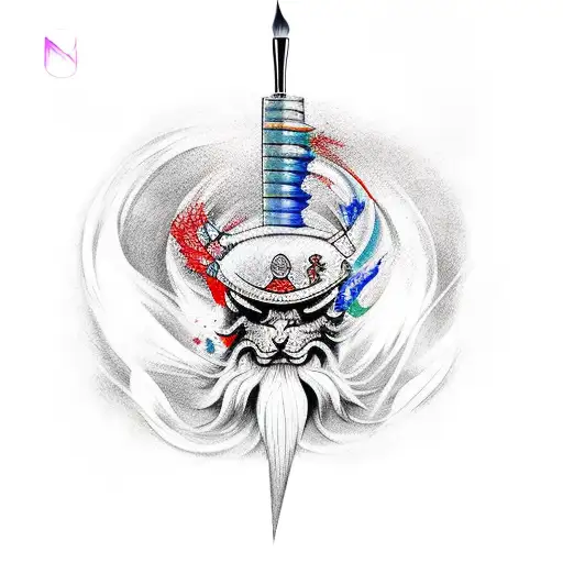 Paint Brush And Samurai