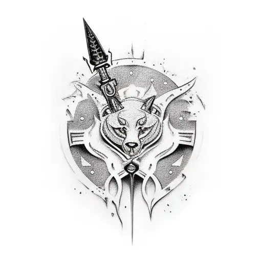 High Detail Dagger Piercing Skin On Forearm