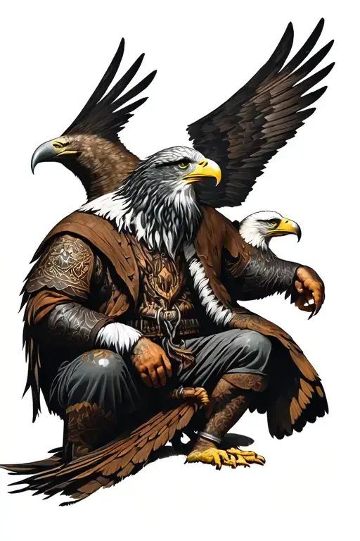 Viking With Eagle Sitting