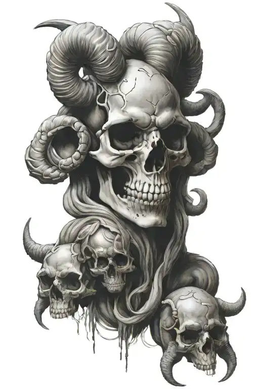 Skull Aries Zodiac