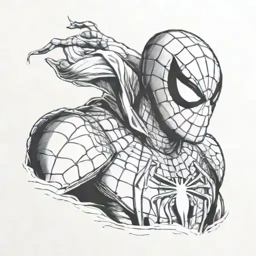 Headshot Of Spider Man Looking Right Side