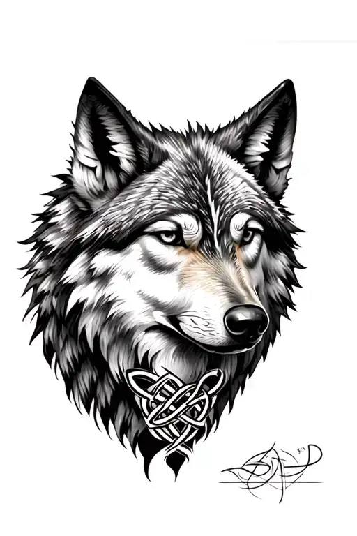 Wolf Head Celtic Knot