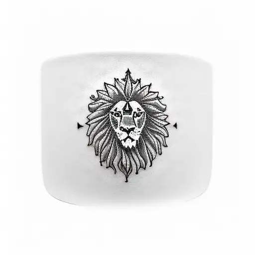 A Lion Playing A Guitar On A Tea Cup In The Sea