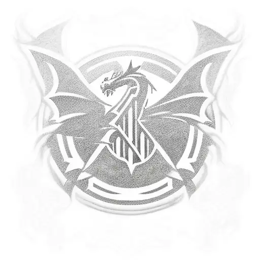 A Majestic Dragon Wearing An Ac Milan Jersey Flying Over The San Siro Stadium