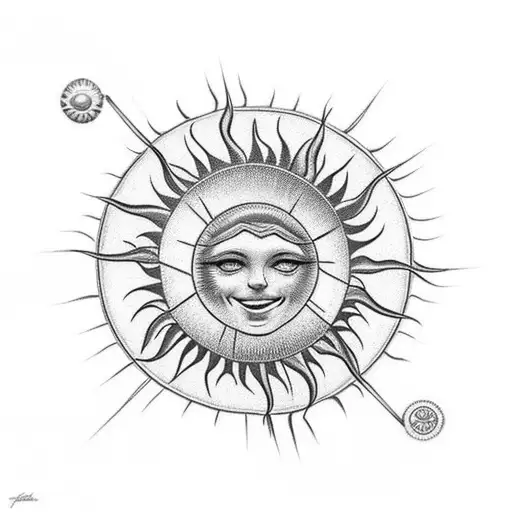 Rosary With Sun And Clouds