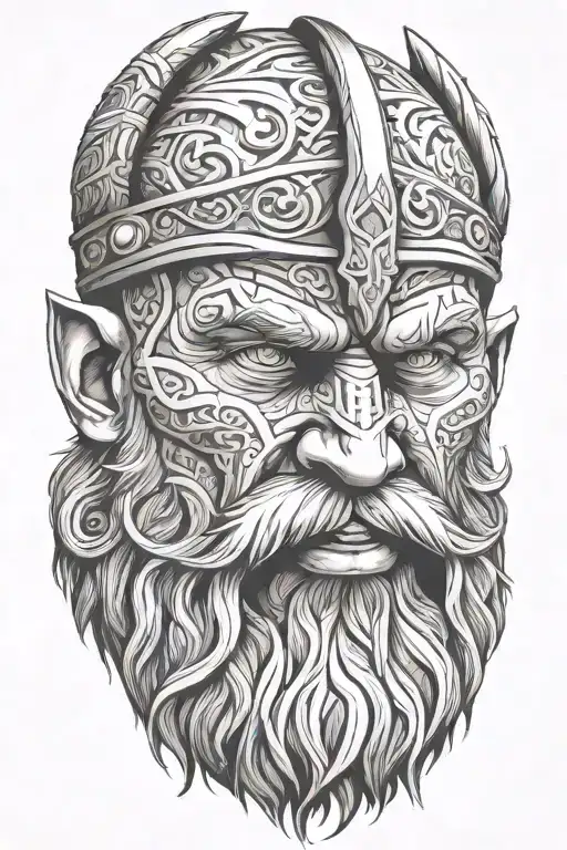 Viking Face 3D Tiltted Straight View Camera