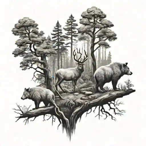 Forest And Animals Sleeve