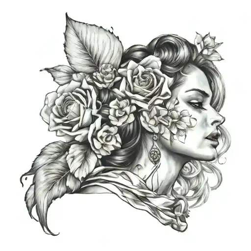 Beautiful Woman In Painting Inspired