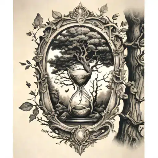Hourglass Inside Tree Of Life Forest Moon
