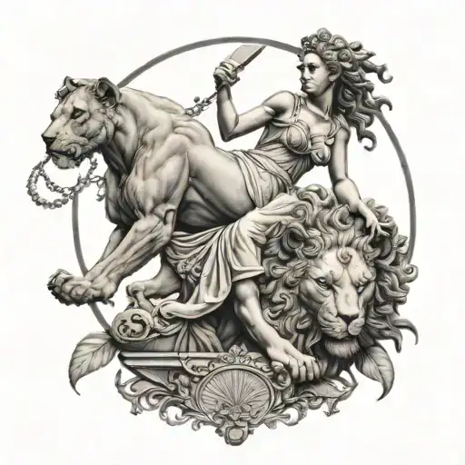 Themis With A Lion