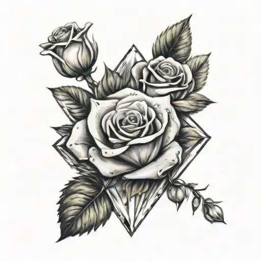Small Diamond And Roses
