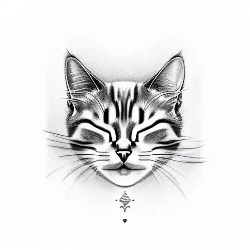 A Realistic Portrait Of A Cat Sleeping On A Rainbow