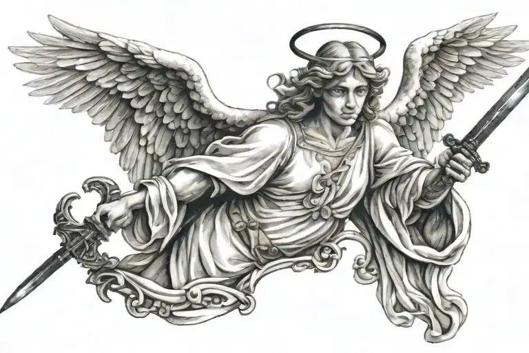 Angel Holding A Sword