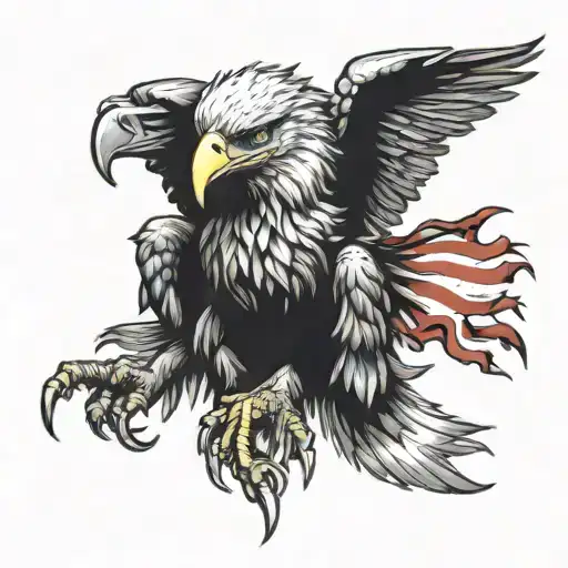 Angry Eagle Chtulhu French Flag