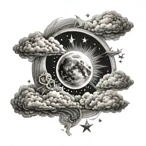 Sun Moon Stars Clouds