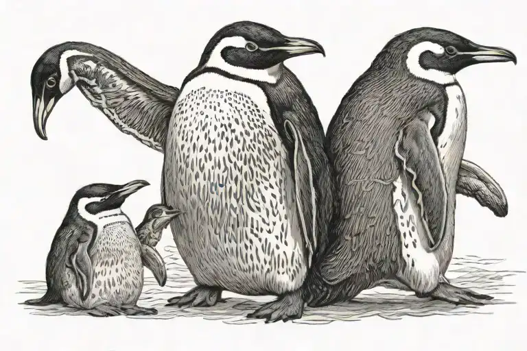3 Macoroni Penguins Dancing Representing Friendship