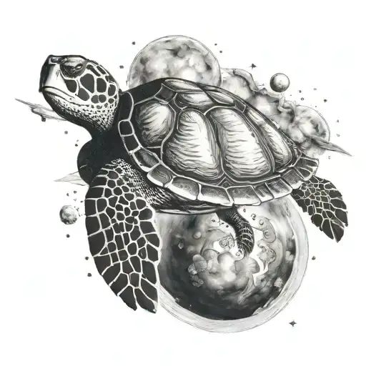 Turtle In Outer Space Planets