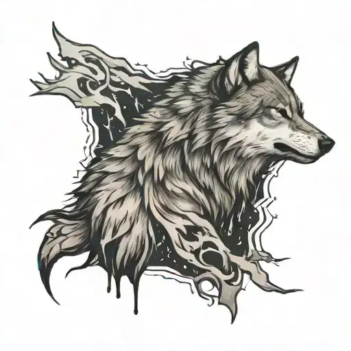 Stark Symbol With Wolf