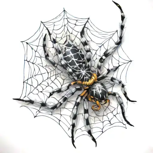 Spider Web With Spider