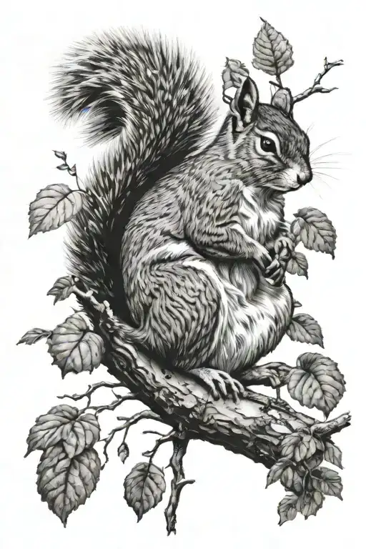 Squirrel In A Tree