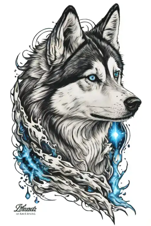 Husky Face With Blue Eyes Saying Rest In Peace Storm