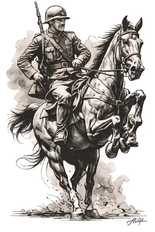 Ww1 Soldier On A Horse
