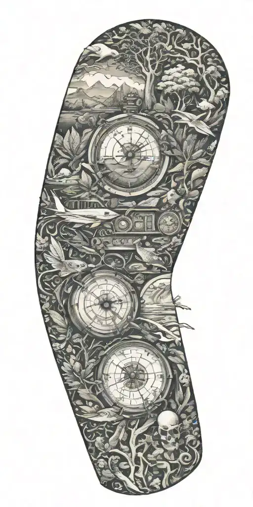 Tv Show Lost Integrated With A Tattoo Of Nature Inspired