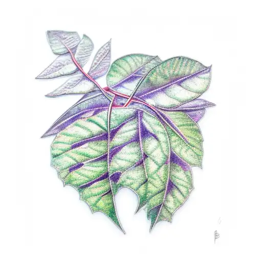 Bougainvillea Vine Intertwined With Water Reed