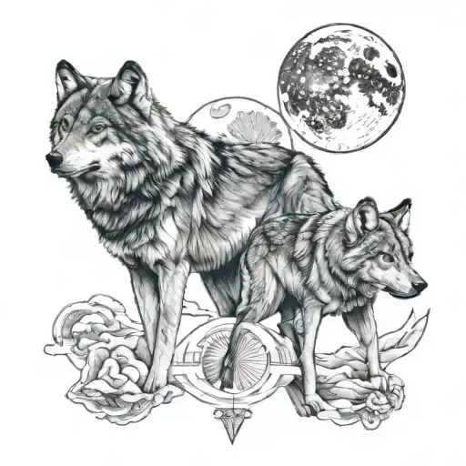 Matching Wolves And The Moon