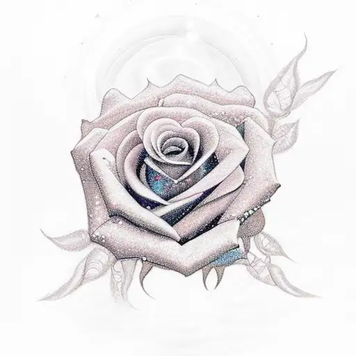 A Rose With A Galaxy In The Center
