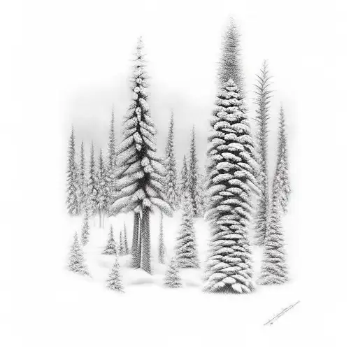 Coniferous Trees On A River And Pineapples In The Sunset In Rasta Colors