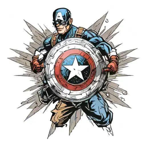 Captain America Shield Dj Style Tattoo Design