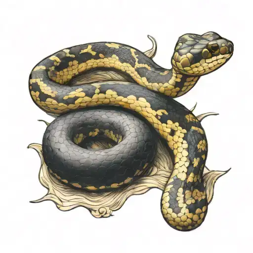 Hognose Snake Sitting On A Ball Python