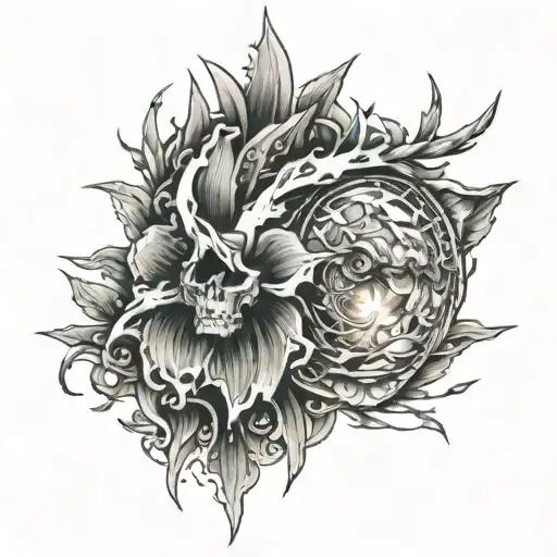 Side Thigh Tattoo From Hip Down Lighting Strike