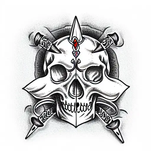 Skull Pierced With A Dagger