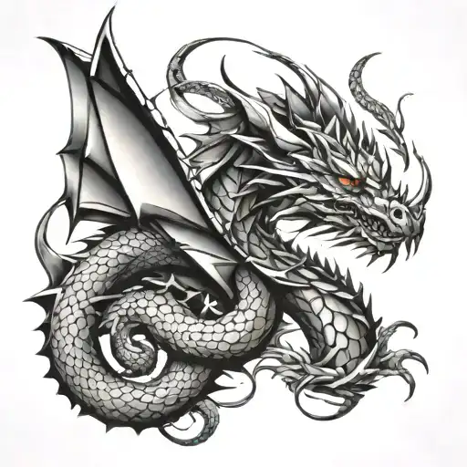 Geometric Style Of Dragon