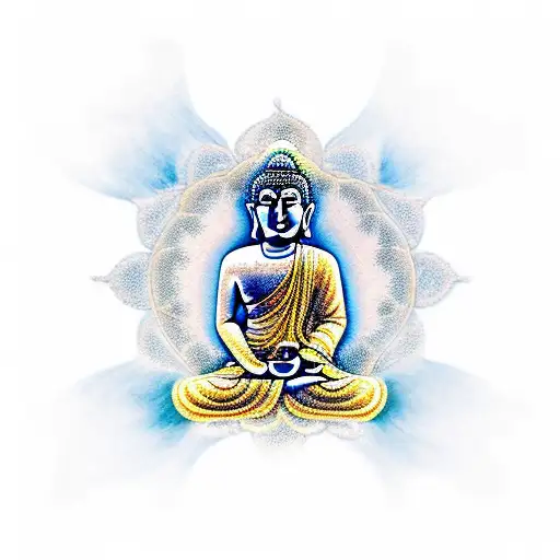 Buddha With Backgroun Mandala